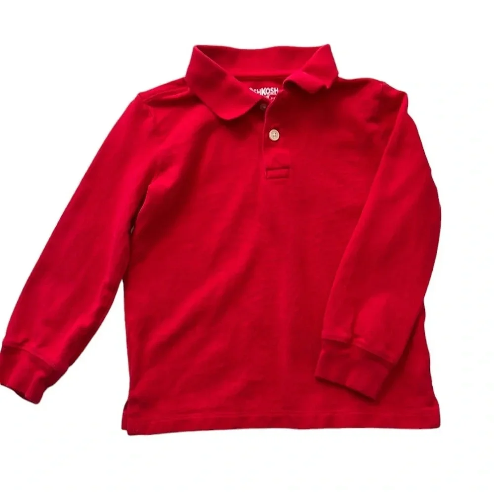 OshKosh long sleeve Red boys polo shirt